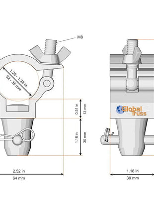 Global Truss F24 Half Coupler to Half Conical (81700)