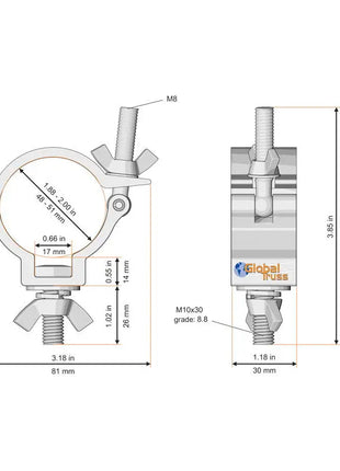  Narrow Half Coupler Silver (812)