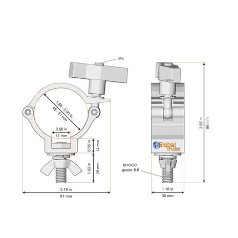 Global Truss Pro Half Coupler Silver (812EASY)