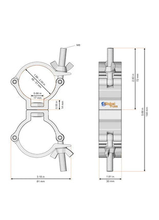  Narrow Swivel Coupler Silver (5032-2)