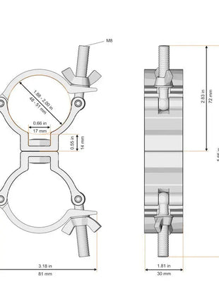  Narrow Swivel Coupler Silver (5032-2)