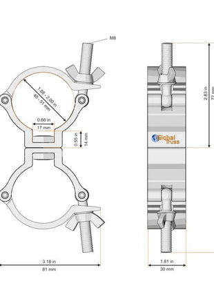  Narrow Swivel Coupler Black (5032-2B)