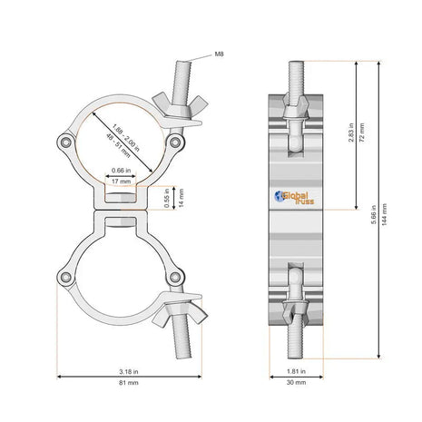  Narrow Swivel Coupler Black (5032-2B)