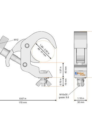 Global Truss Self Locking Easy Clamp Black (5073-1B)