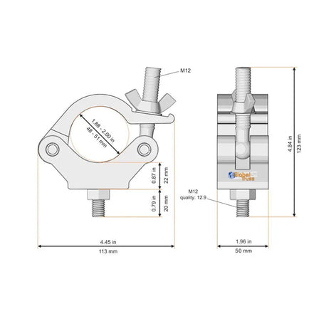  Half Coupler 750kg Silver (8121)