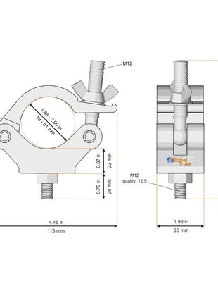  Half Coupler 750kg Black (8121-B)