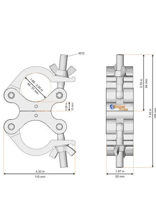  Fixed Swivel Coupler 90° Black (8231-90-B)