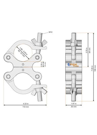  Fixed Parallel Swivel Coupler Black (ST8231UA-B)