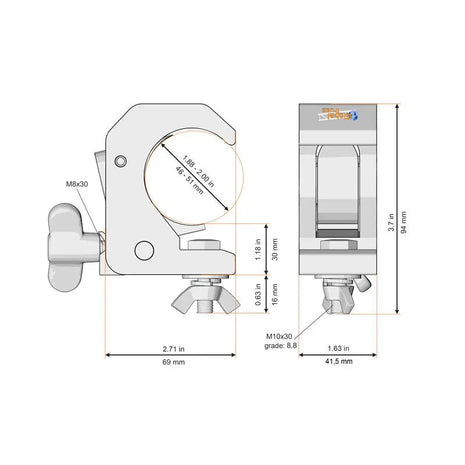 Global Truss Smart Hook Clamp Black (5075-1B)