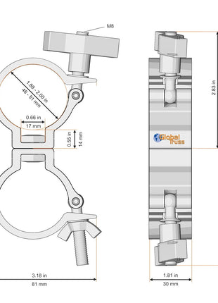  Pro Narrow Swivel Coupler Silver (ST812D-IN)