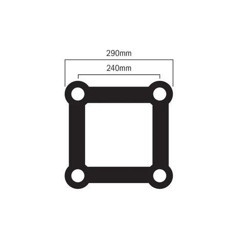 Global Truss F34 PL 2.5m Stage Black Truss (PL-4113-B)