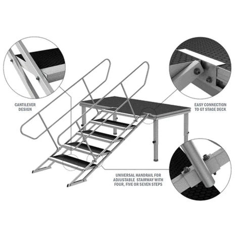 Global Truss GT Stage Deck Adjustable Stair 40-60cm
