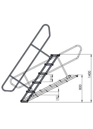 Global Truss GT Stage Deck Adjustable Stair 80-140cm