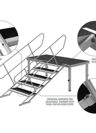 Global Truss GT Stage Deck Adjustable Stair 100-180cm