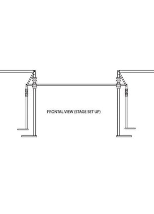 Global Truss Curtain Call Pipe and Drape 1.3m-2.1m Horizontal Cross Bar