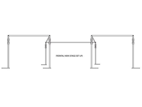 Global Truss Curtain Call Pipe and Drape 2.1m-3.6m Horizontal Cross Bar