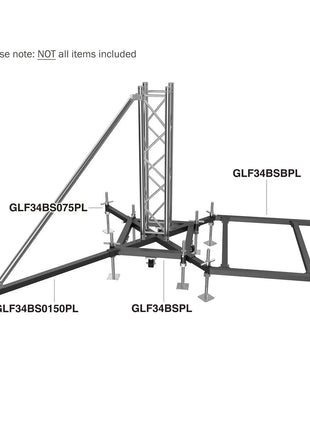 Global Truss Ground Support F34 PL BS0-150 Steel Outrigger 1.5m