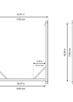 Global Truss F31PL Modular U Frame Stage Black 1000mm (F62125D PL)