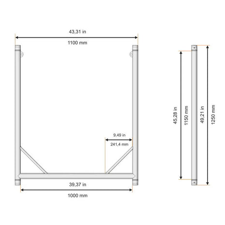 Global Truss F31PL Modular U Frame Stage Black 1000mm (F62125D PL)