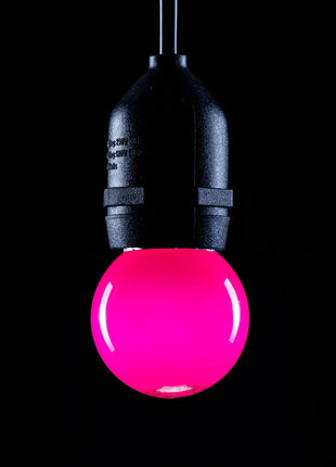 Prolite 1.5W LED Polycarbonate Golf Ball Lamp BC Pink