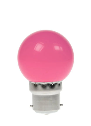 Prolite 1.5W LED Polycarbonate Golf Ball Lamp BC Pink
