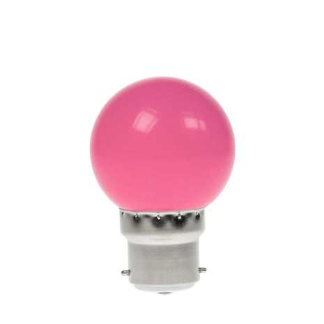 Prolite 1.5W LED Polycarbonate Golf Ball Lamp BC Pink