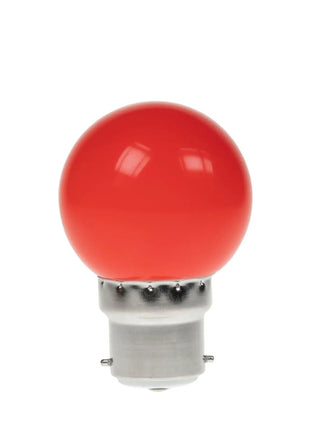 Prolite 1.5W LED Polycarbonate Golf Ball Lamp BC Red