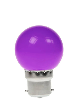 Prolite 1.5W LED Polycarbonate Golf Ball Lamp BC Purple