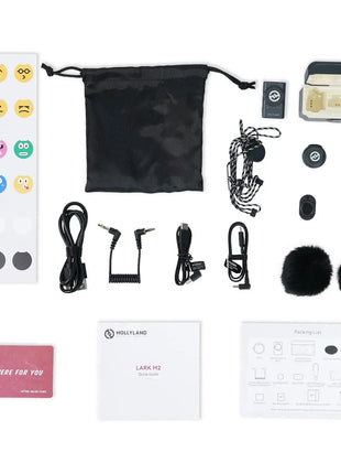 HOLLYLAND Wireless Lavalier Microphone Combo LARK M2 Combo (Shine Charcoal)