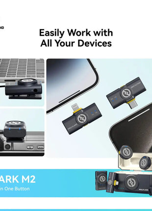 HOLLYLAND Wireless Lavalier Microphone Combo LARK M2 Combo (Shine Charcoal)