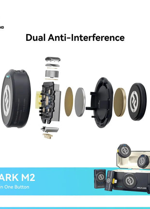 HOLLYLAND Wireless Lavalier Microphone Combo LARK M2 Combo (Shine Charcoal)