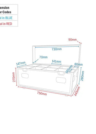 LEDJ 8 Way Rapid QB1 IP Charge Flight Case