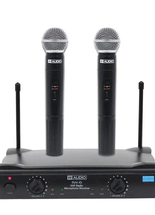 W Audio RM 10 Twin Handheld VHF Radio Microphone System (173.8Mhz/175.0Mhz)