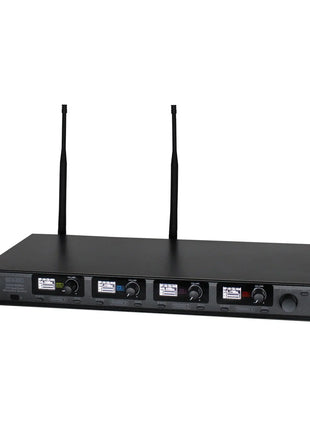 W Audio DQM 600H Quad Handheld UHF Radio Microphone System (606Mhz-614Mhz)