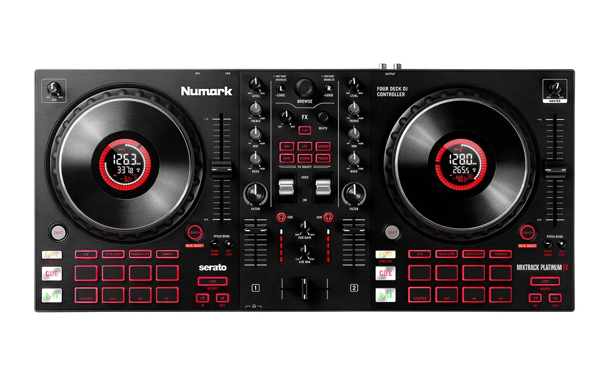 Numark Mixtrack Platinum FX | 4-Deck DJ Controller with Jog