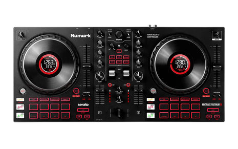 Numark Mixtrack Platinum FX | 4-Deck Serato DJ Controller with Jog Wheel Displays Numark