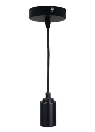 Prolite E27 Pendant Kit - Black Matt with Black Fabric Cord