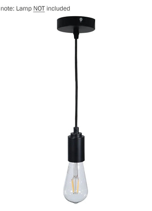 Prolite E27 Pendant Kit - Black Matt with Black Fabric Cord