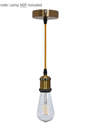 Prolite E27 Pendant Kit - Antique Gold with Gold Fabric Cord