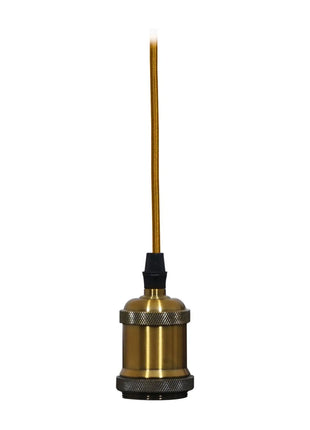 Prolite E27 Pendant Kit - Antique Gold with Gold Fabric Cord