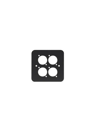 Penn Elcom Single Gang 4 x D Type Wall Plate Black (82511-4RC)