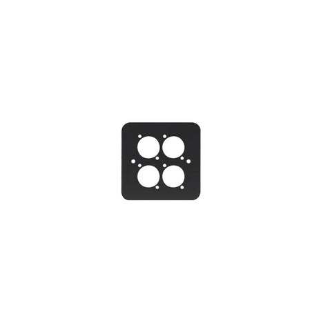 Penn Elcom Single Gang 4 x D Type Wall Plate Black (82511-4RC)