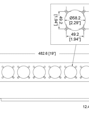 Penn Elcom 2U 19" Punched Rack Panel – 6 x 16A (R1268/2UK-721)