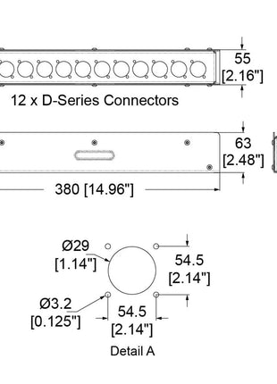 Penn Elcom Stage Box Elongated 12 Hole R2340-12