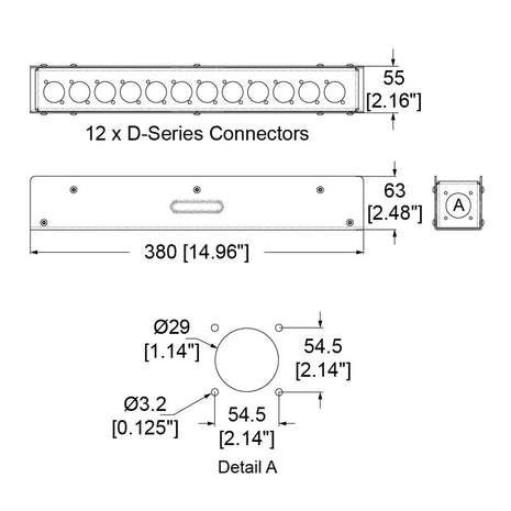 Penn Elcom Stage Box Elongated 12 Hole R2340-12