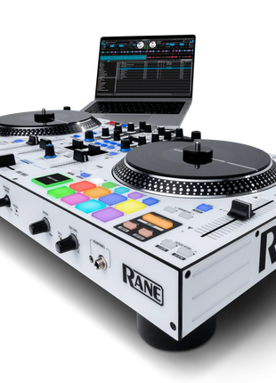 RANE ONE MK2 DJ controller with laptop on a transparent background