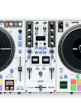 RANE ONE MK2 DJ controller with turntables and control panel on a white background