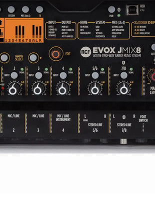 RCF EVOX JMIX8 | Active 1400W Column PA with 8-Channel Digital Mixer RCF