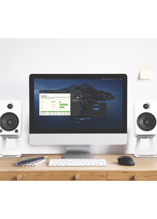 Kanto YU4 - Powered Bookshelf Speakers (Matte White) kanto