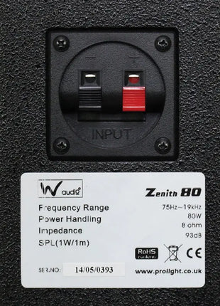 Zenith LA 80 Speaker Black (Pair)